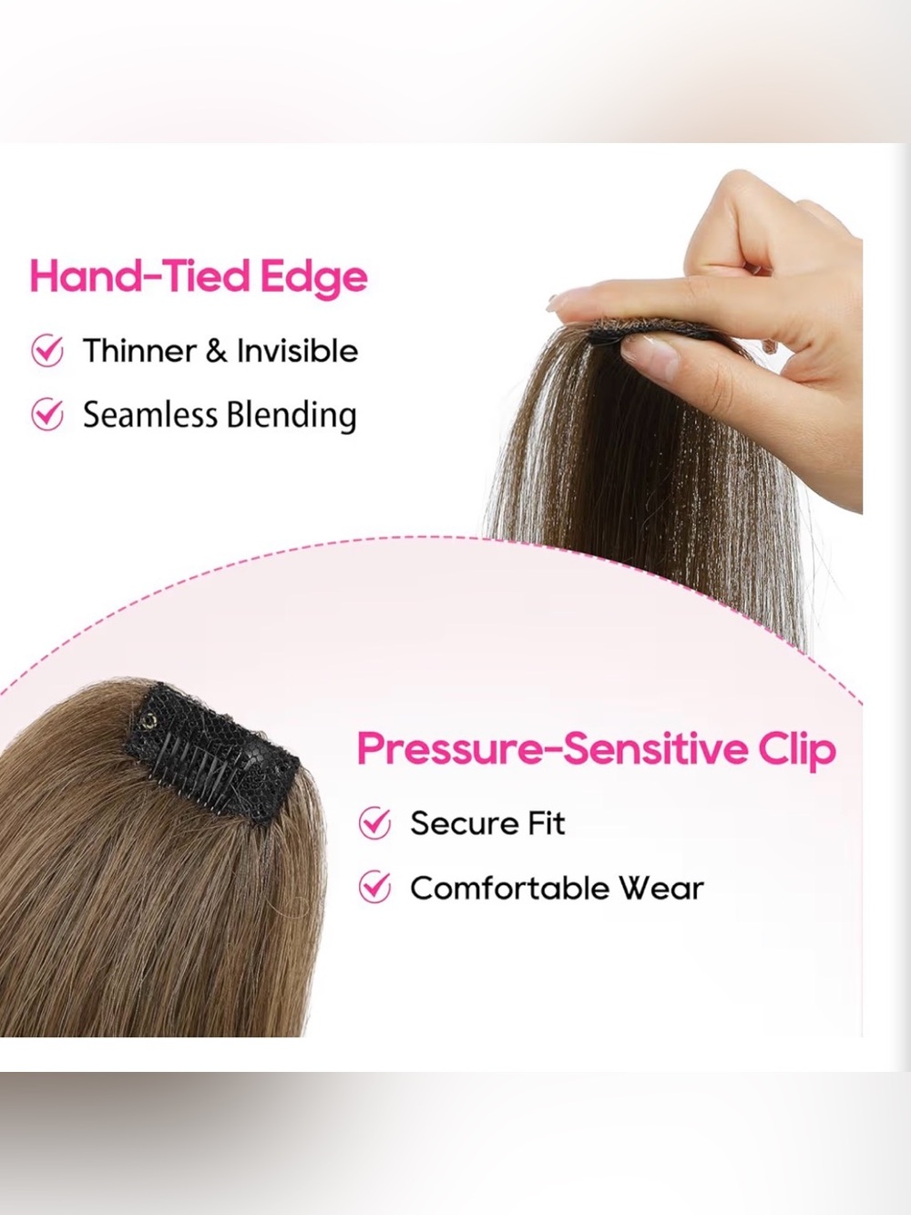 REECHO Clip in Hair Volumizer, Short Thick Clip in Hairpieces brown - Picture 6 of 7